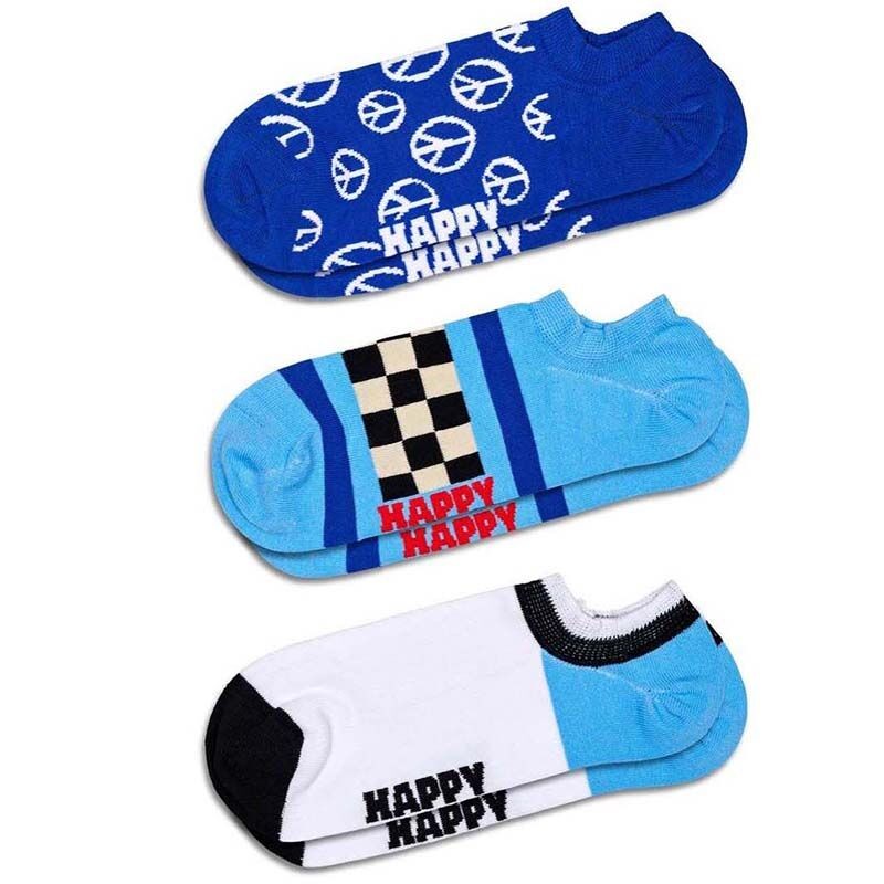 HAPPY SOCKS Muške čarape x 3 BLUE PEACE NO SHOW