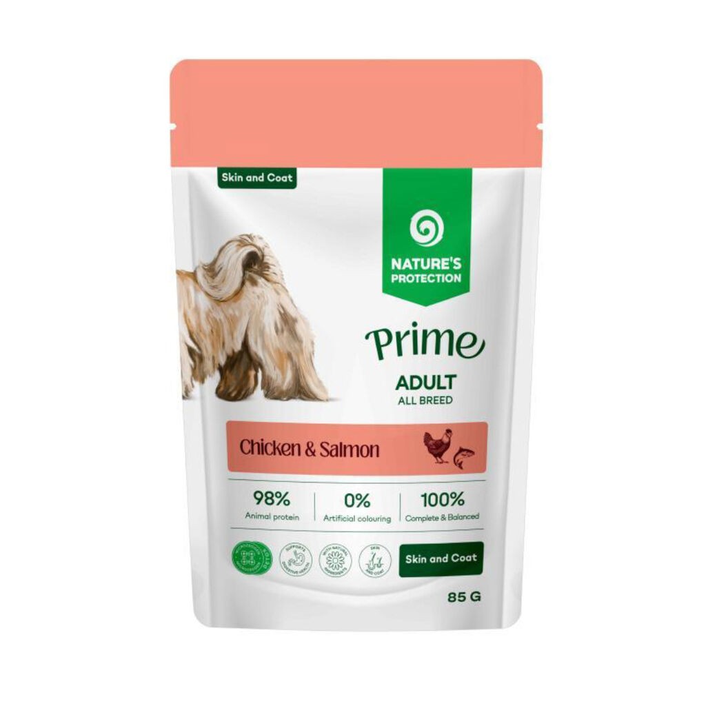 Nature's Protection Hrana za pse Skin And Coat Prime, Piletina i losos, 85 g
