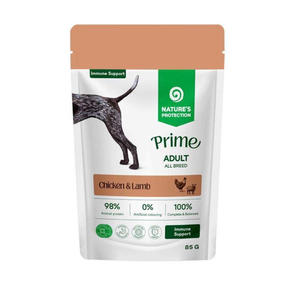 Nature's Protection Hrana za pse Immunity Support Prime, Piletina i jagnjetina, 85 g