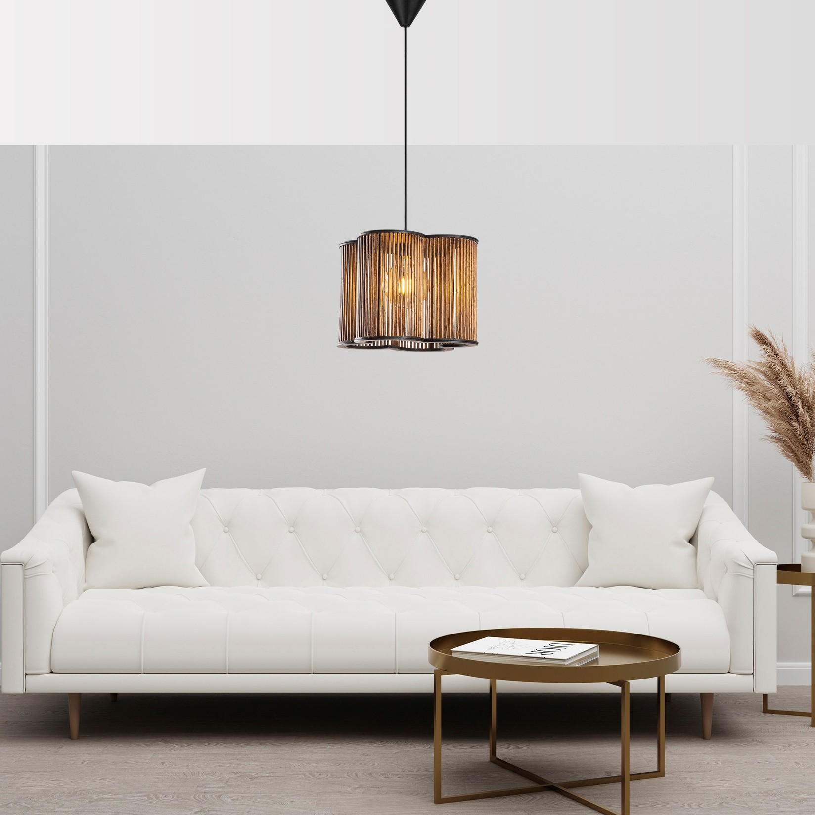 Opviq Luster drveni kavez, 70 cm, E27