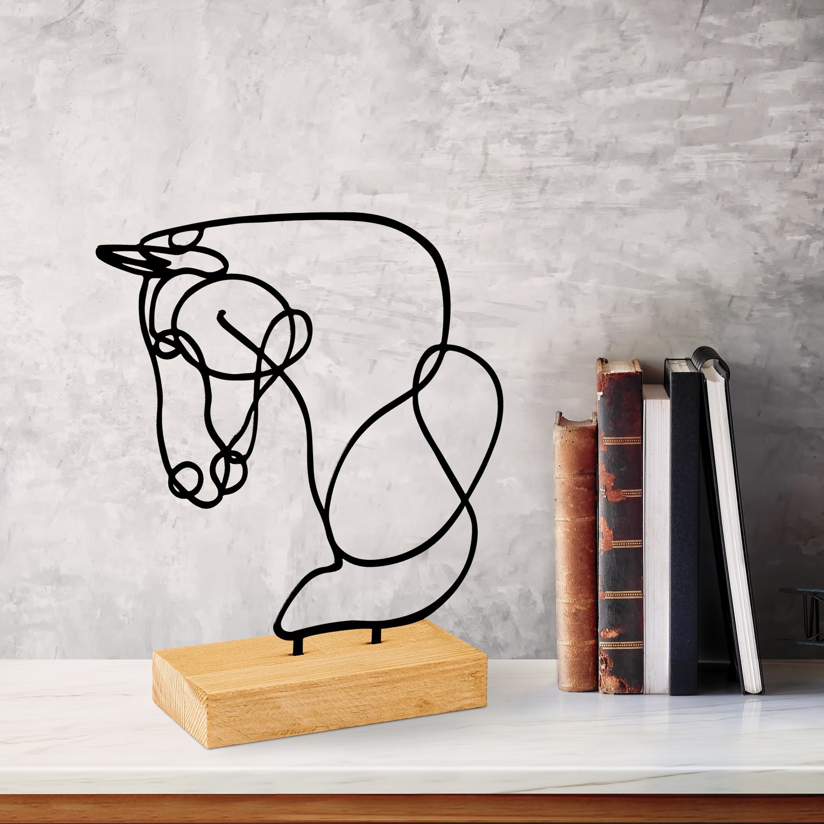 Aberto Design Ukrasna figura Equine, 26x8x17 cm, crna