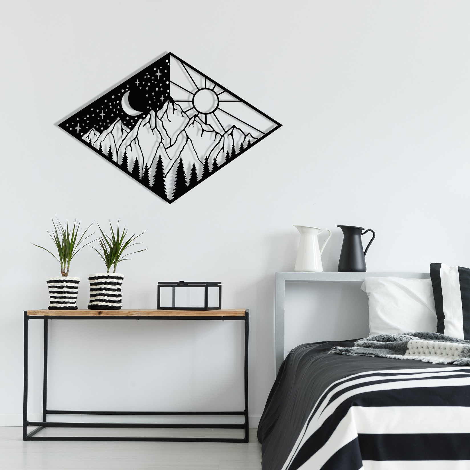 Zidna dekoracija Suveyda, 56x38 cm, 1,2 mm, crna