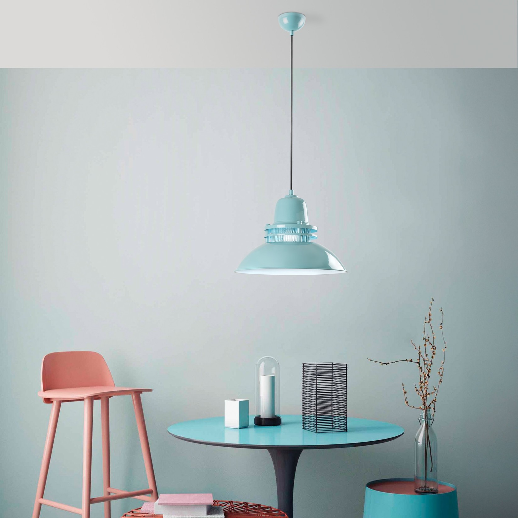 Opviq Luster Tibet, 34-123cm, O34 cm, E27, Tirkizna