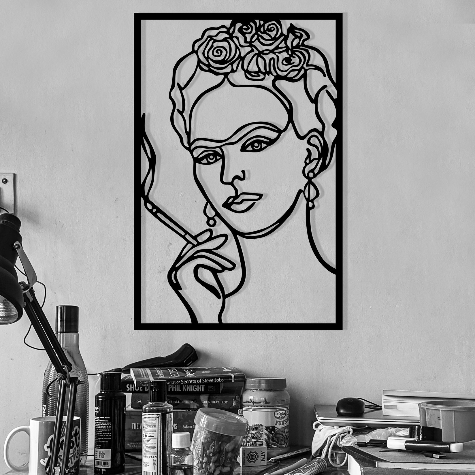 Zidna dekoracija Kahlo, 34x52 cm, 1,2 mm, crna