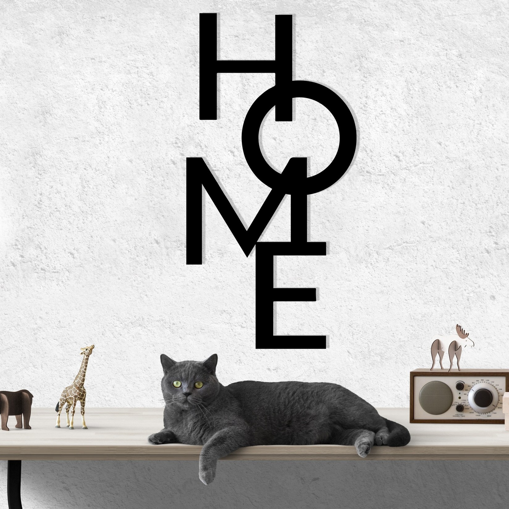 Wallity Zidna dekoracija Home 5, 34,5x68 cm, 1,2 mm, Crna