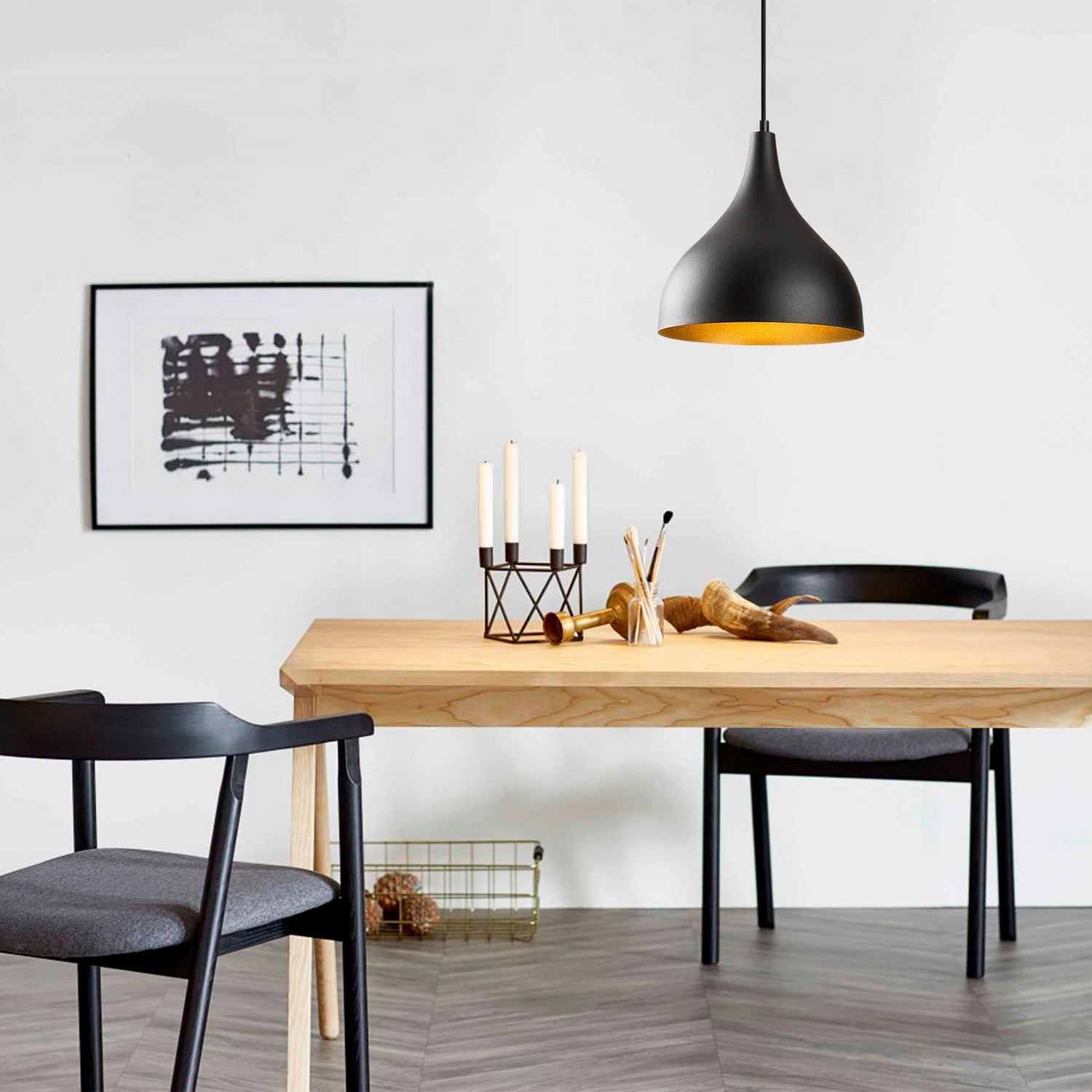 Opviq Luster Saglam-3760, 126 cm, 26 cm, IP20, Crna