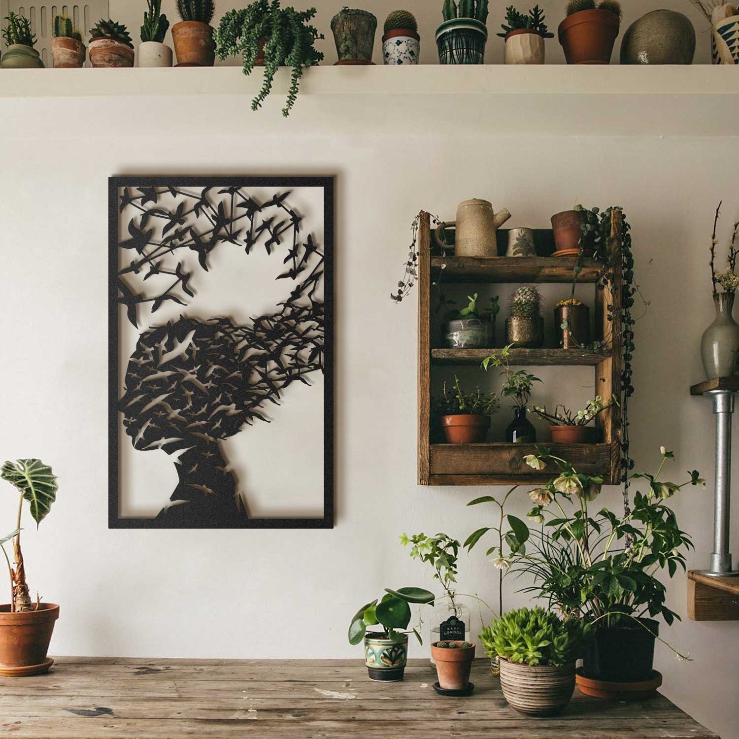 Wallity Zidna dekoracija Kybele-APT036MS, 45x70 cm, 1,5 mm, Crna