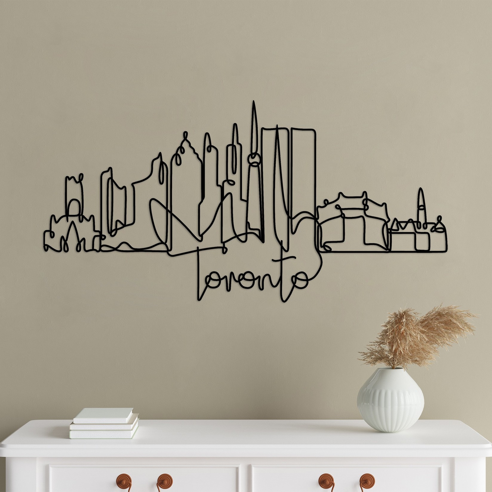 Wallity Zidna dekoracija Toronto, 120x55x1,5 cm 2 mm, Crna
