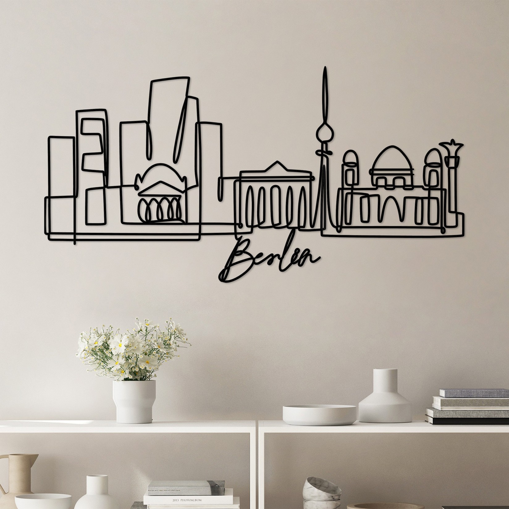 Wallity Zidna dekoracija Berlin, 120x60x1,5 cm 2 mm, Crna