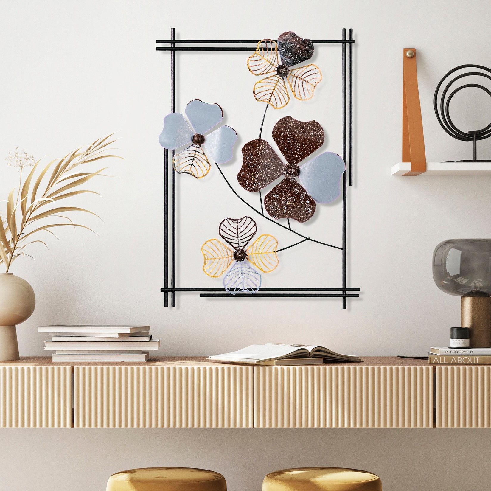 Zidna dekoracija Weinan 3, 50x70x4 cm, Šarena