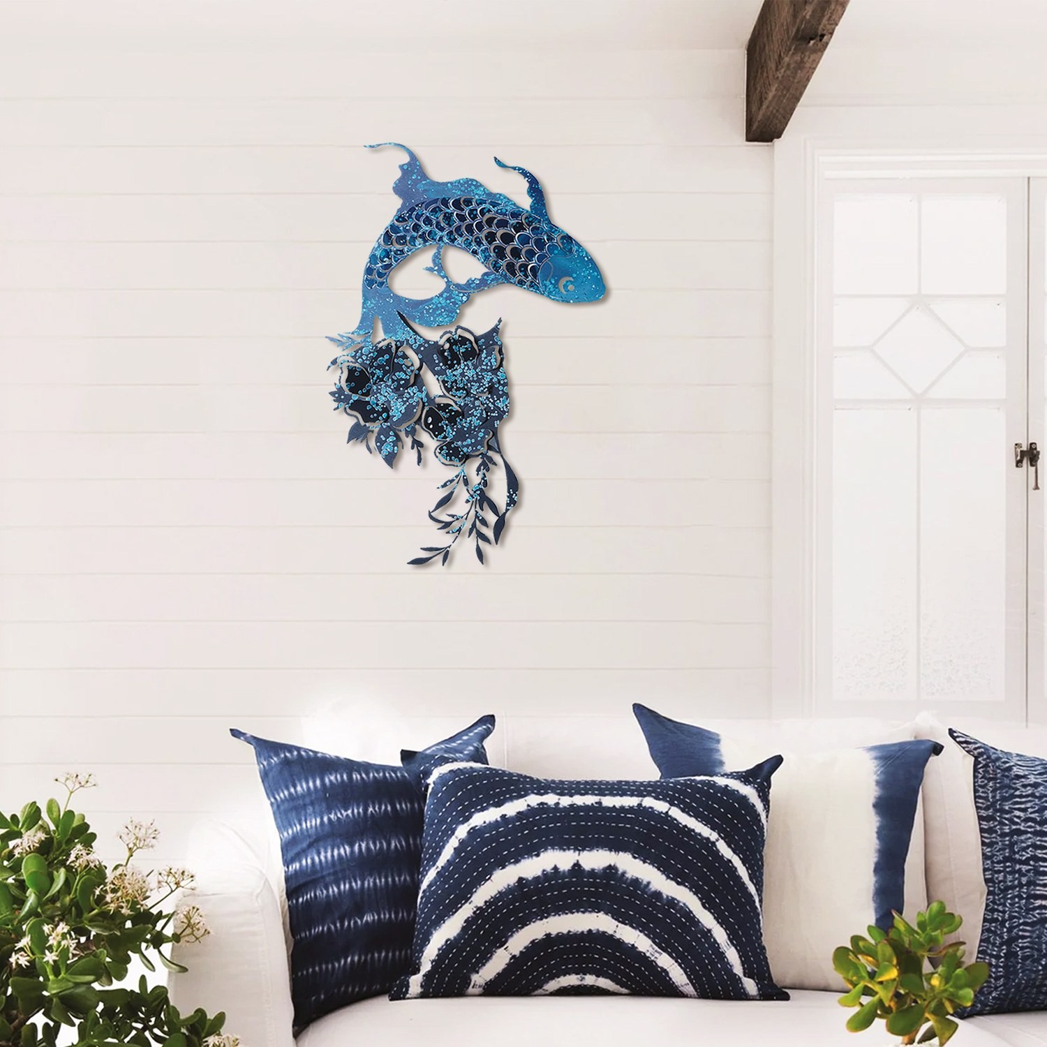 Wallity Zidna dekoracija Carpa Koi - APT748 M, 44x67 cm, 1,2 mm, Plava