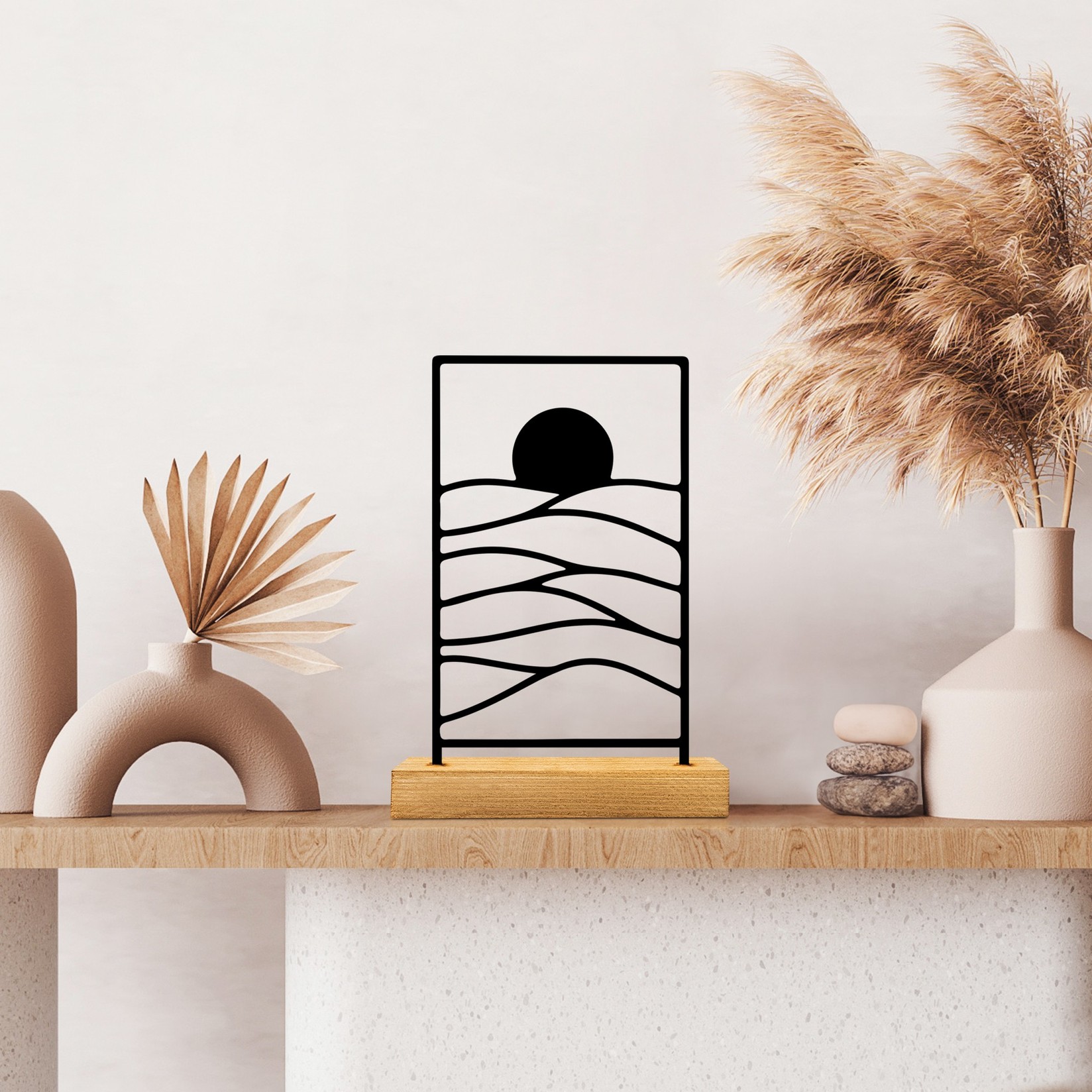 Aberto Design Ukrasna figura Horizon, 24x8x17 cm, crna