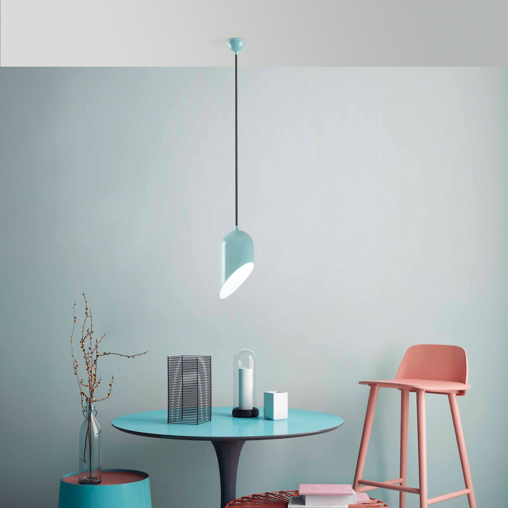 Opviq Luster Kesik, 32-121 cm, O14 cm, svijetloplava