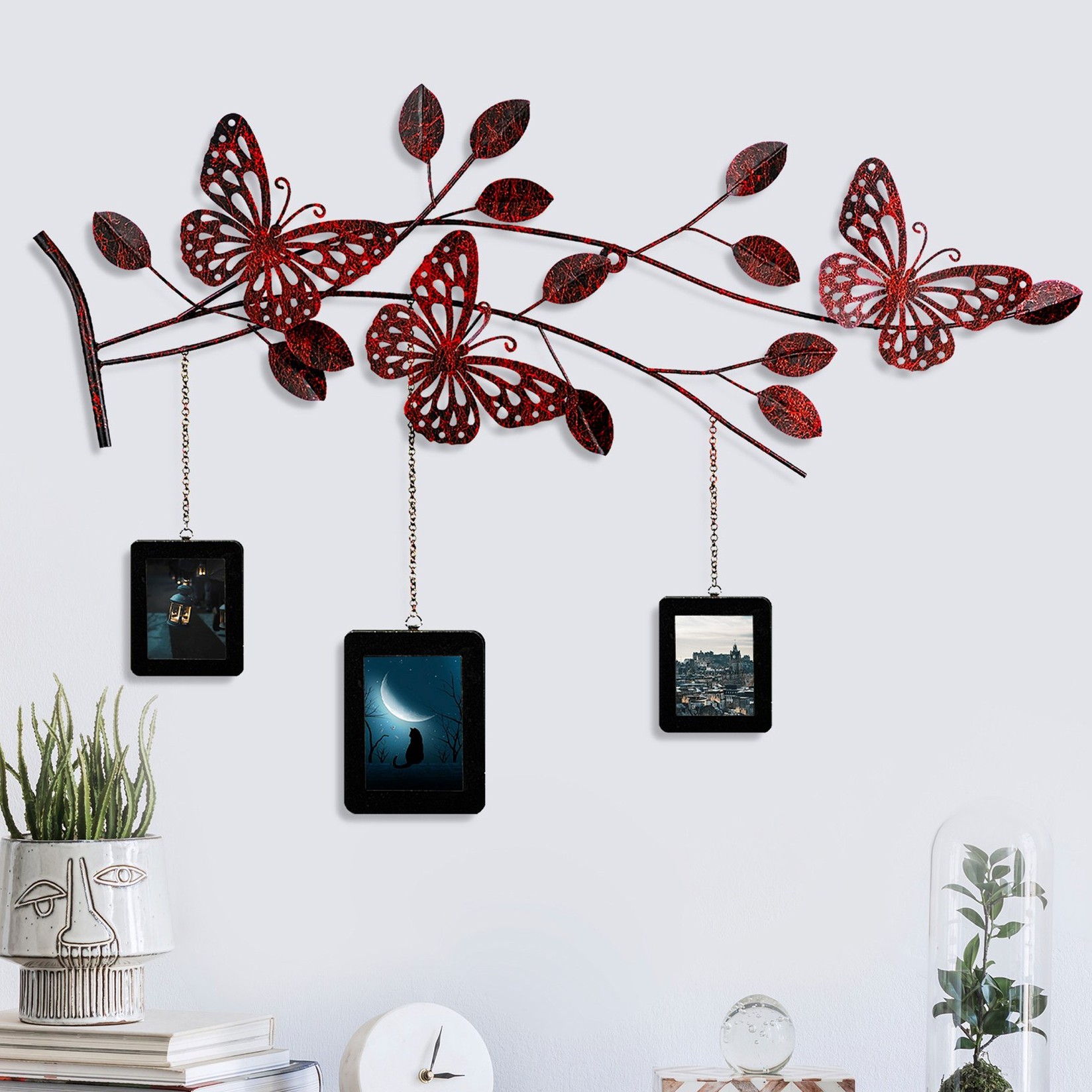 Zidna dekoracija Dalvera 1, 93x65x4 cm, Crvena