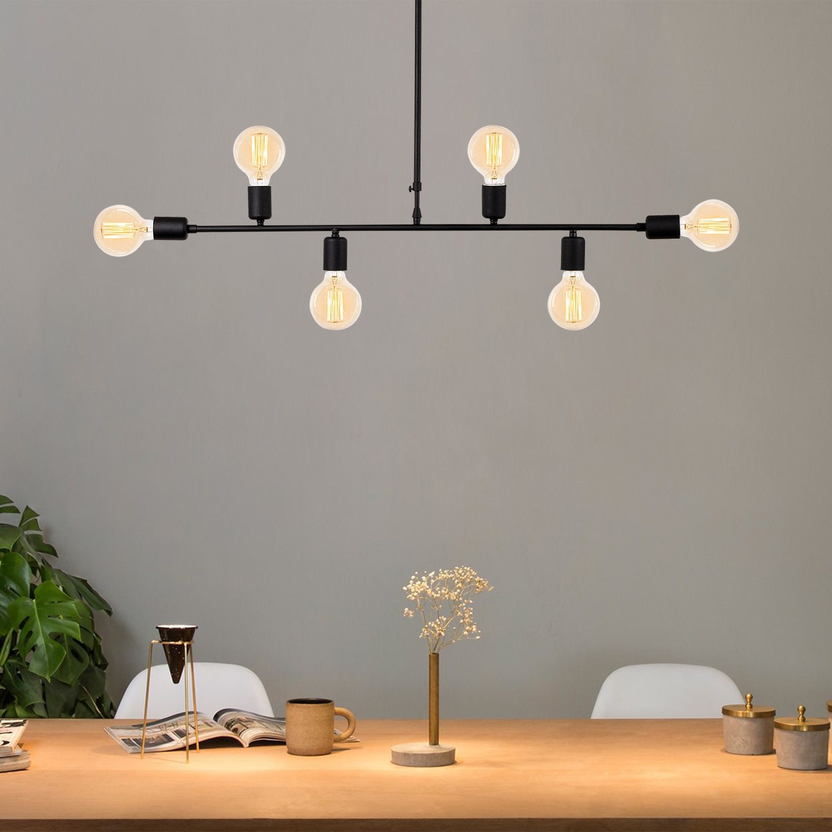 Opviq Luster Truva-N-694, 94 cm, E27, crni