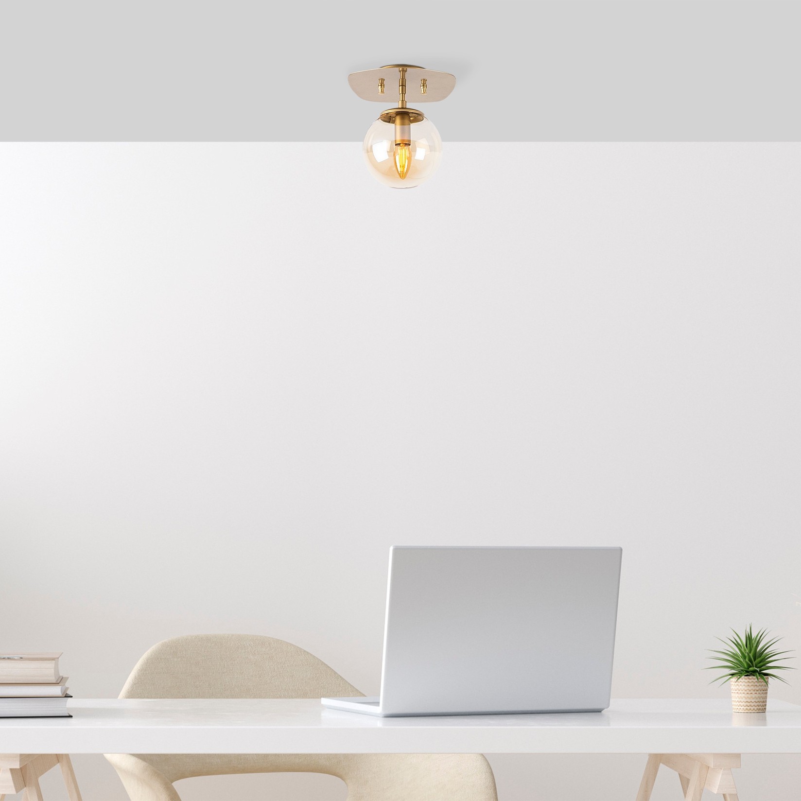 Opviq Luster Well-11666, 20x25 cm, E14, IP20, Ružičasto-zlatna