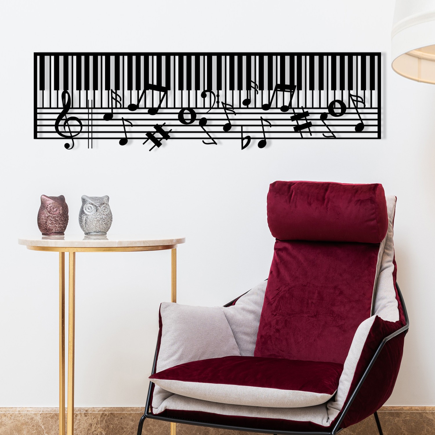 Wallity Zidna dekoracija Piano-M121, 70x30 cm, 1,2 mm, Crna