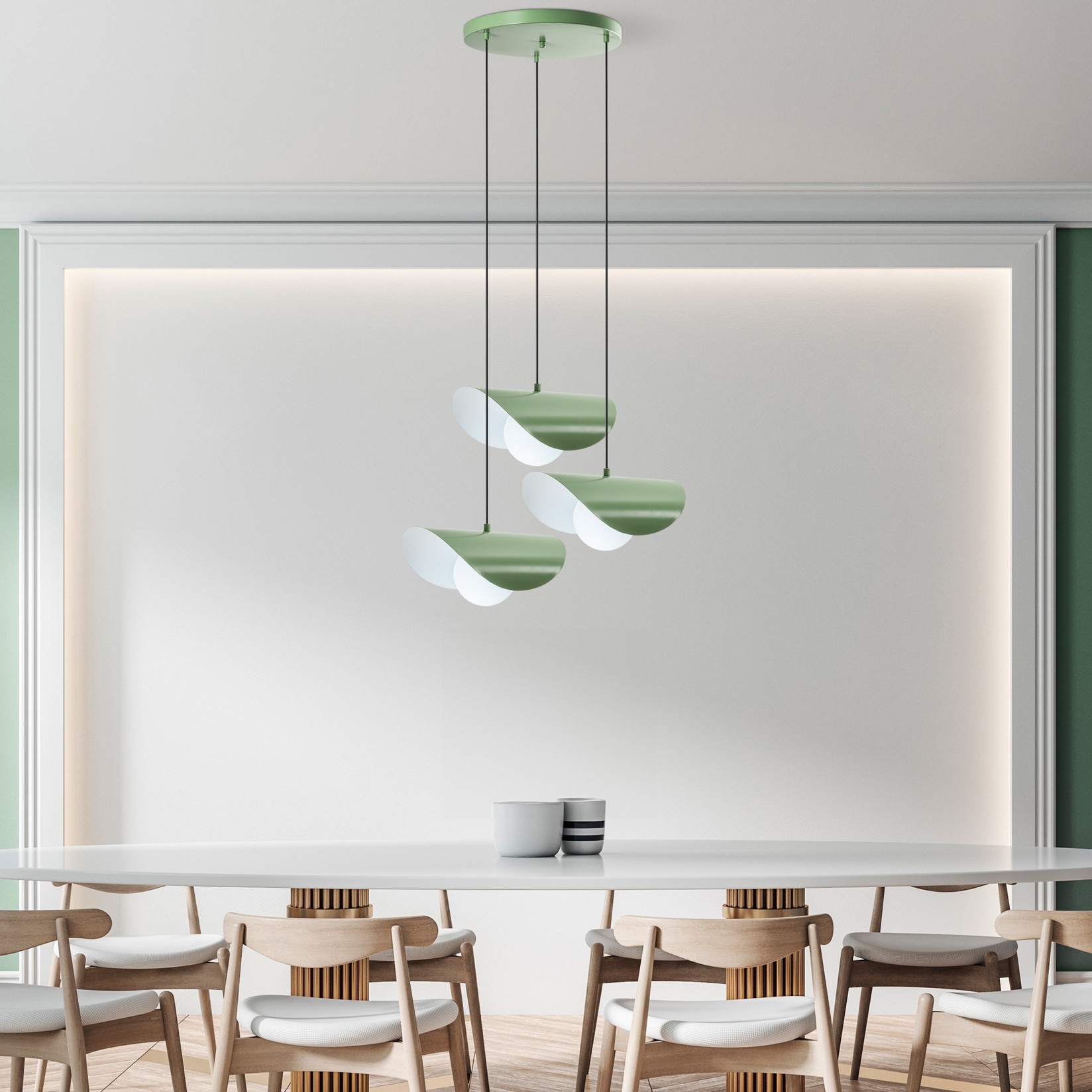 Opviq Luster Vatoz-Nus-6141, 75-112cm, O50 cm, 3xE27, Zelena