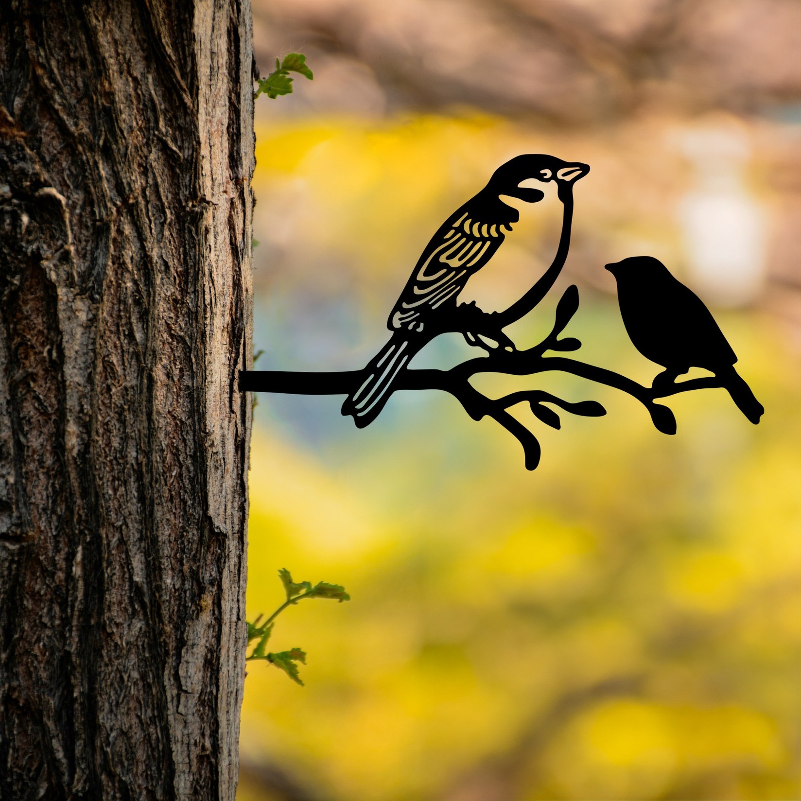 Aberto Design Dekorativna figura Ptica na grani 02, 40x20 cm, 1,5 mm