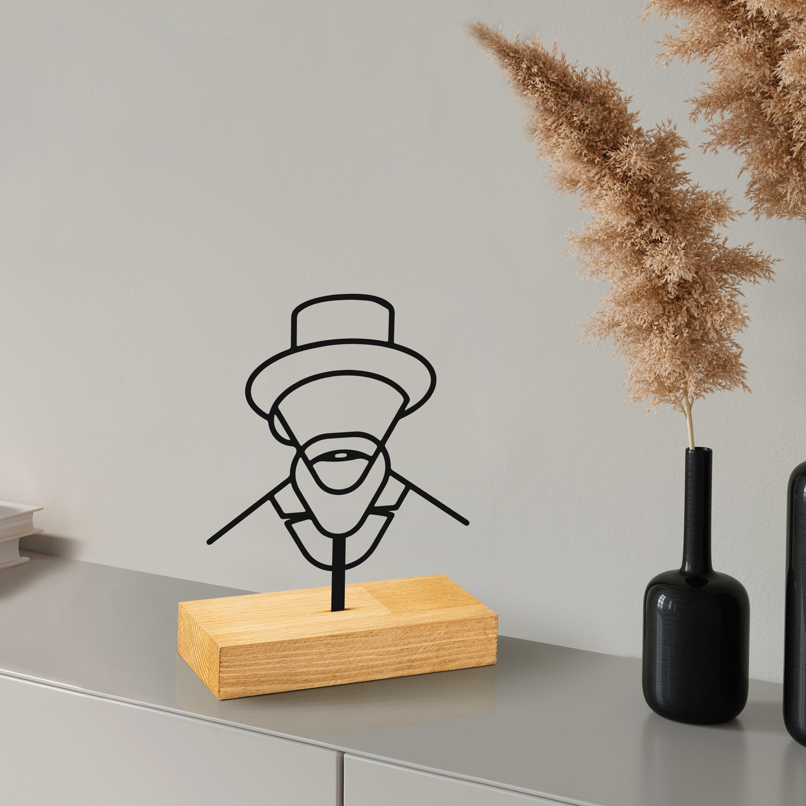 Aberto Design Dekorativna figura Vincent, 21x8x17 cm, Crna