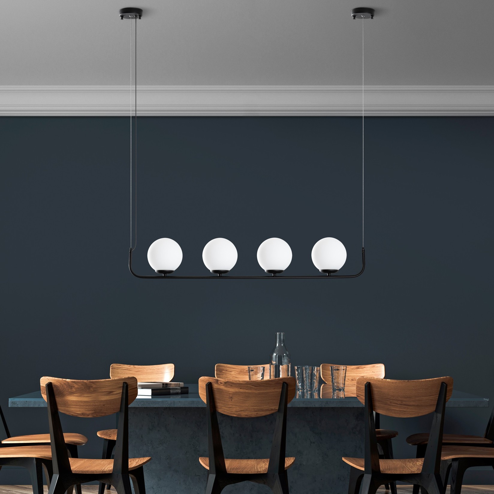 Opviq Luster Faruk-13720, 20-110cm, 4xE14 s, Crna