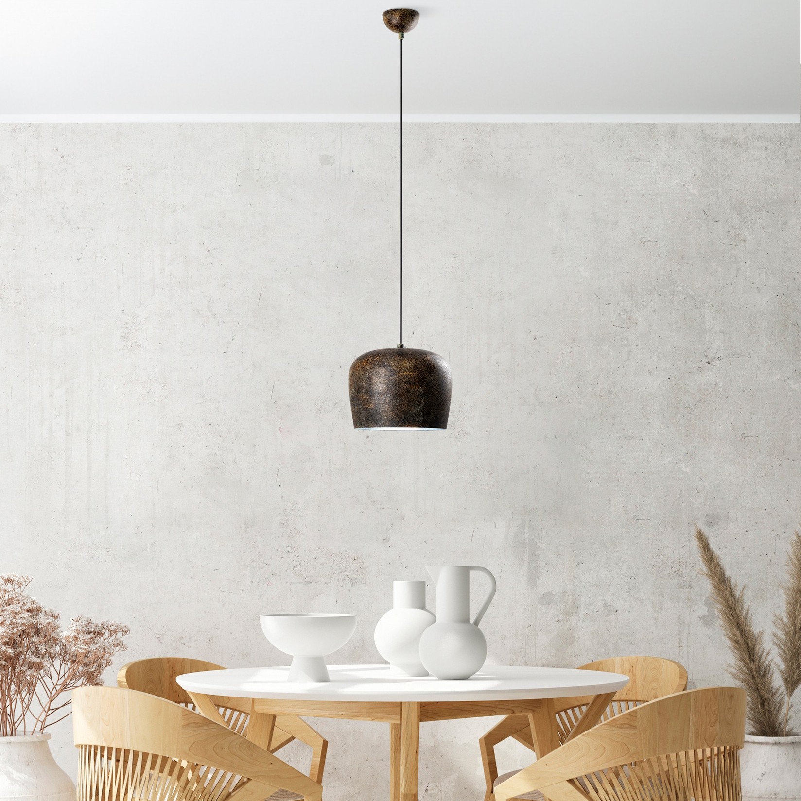 Opviq Luster YOZGAT-N-1409-RETRO, 24-114 cm, O23 cm, E27, Tamno siva