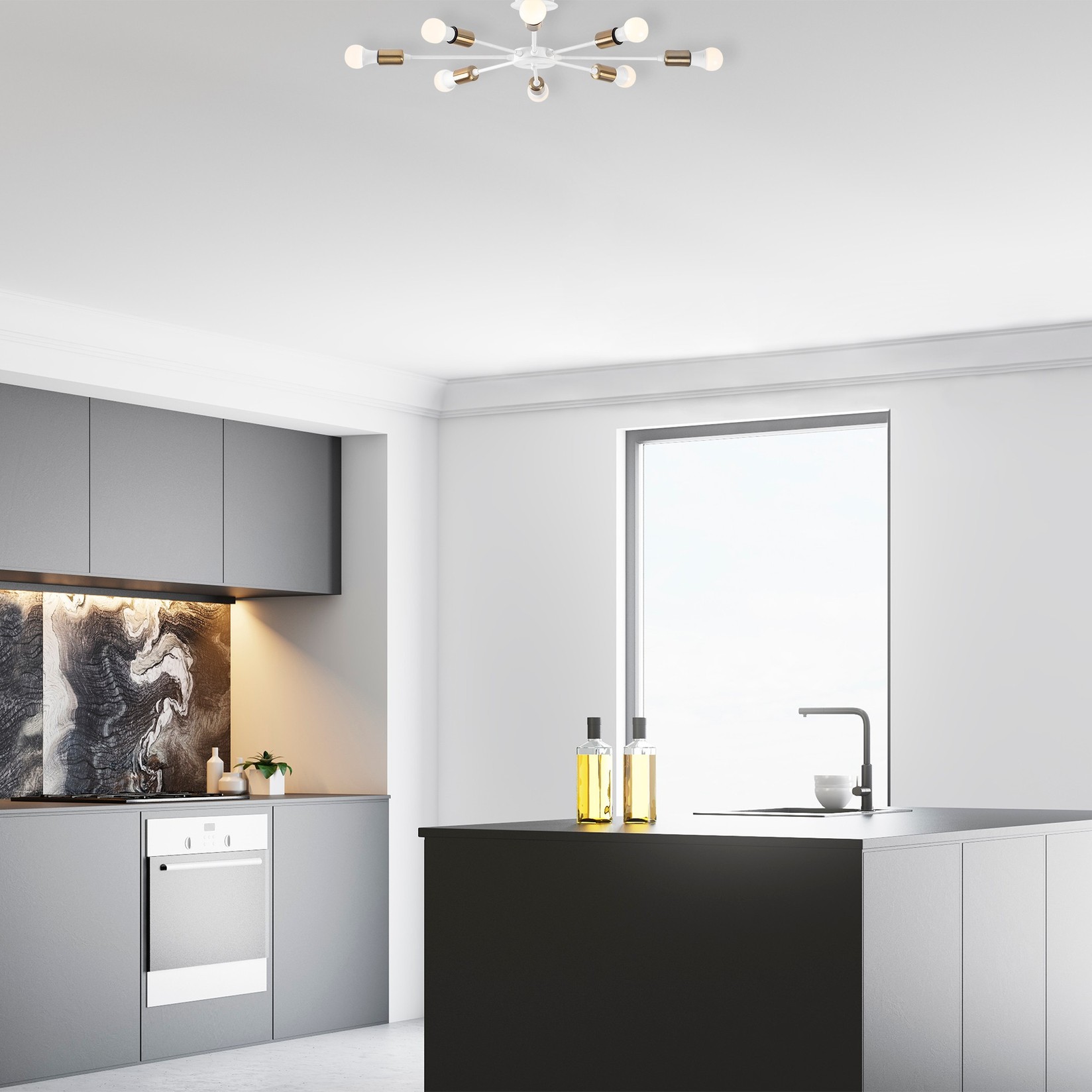 Opviq Luster Ray-1133, 19cm 78x78 cm, 8xE27, 40W