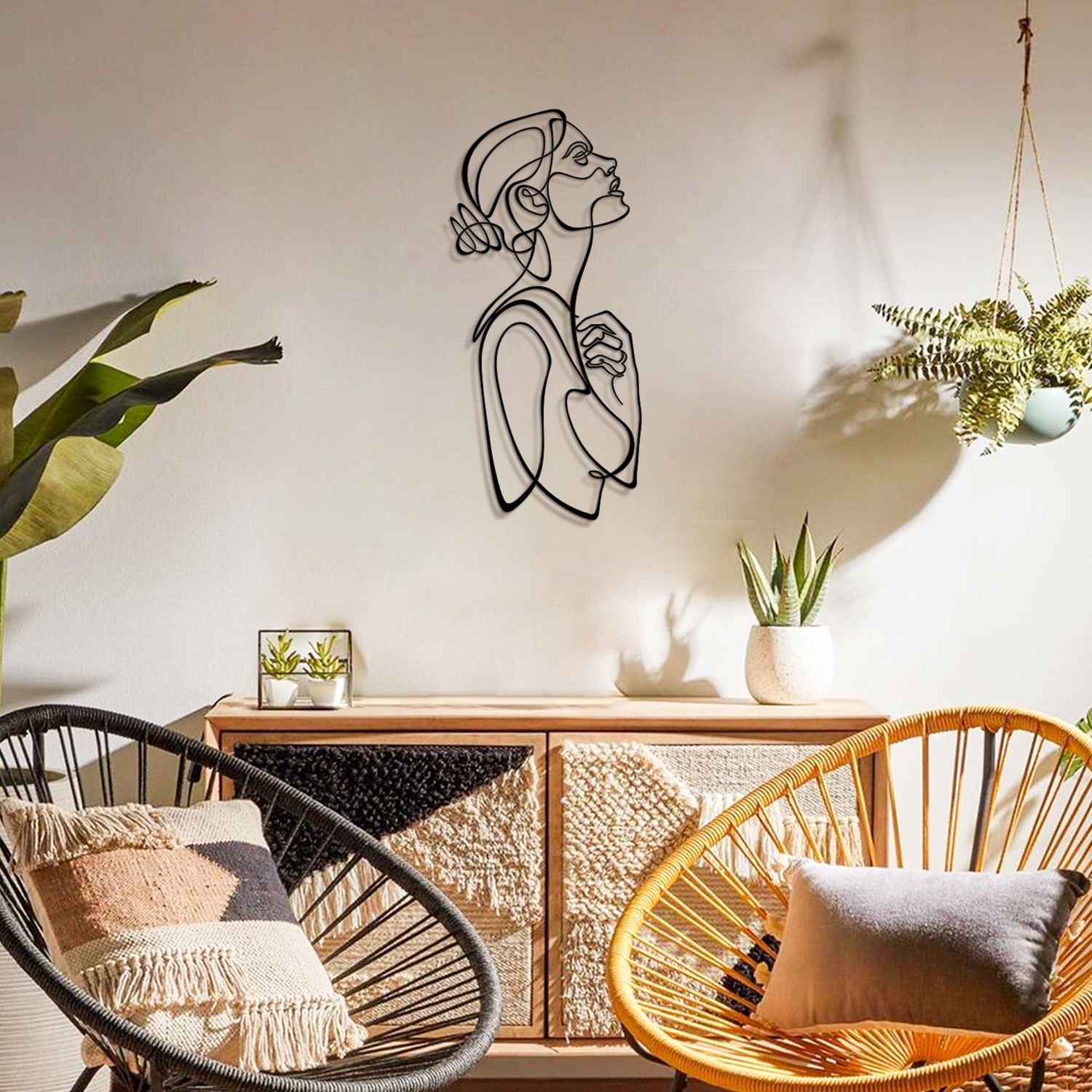 Wallity Zidna dekoracija Žena Silueta - APT596MS, 28x61 cm, 1,2 mm, Crna