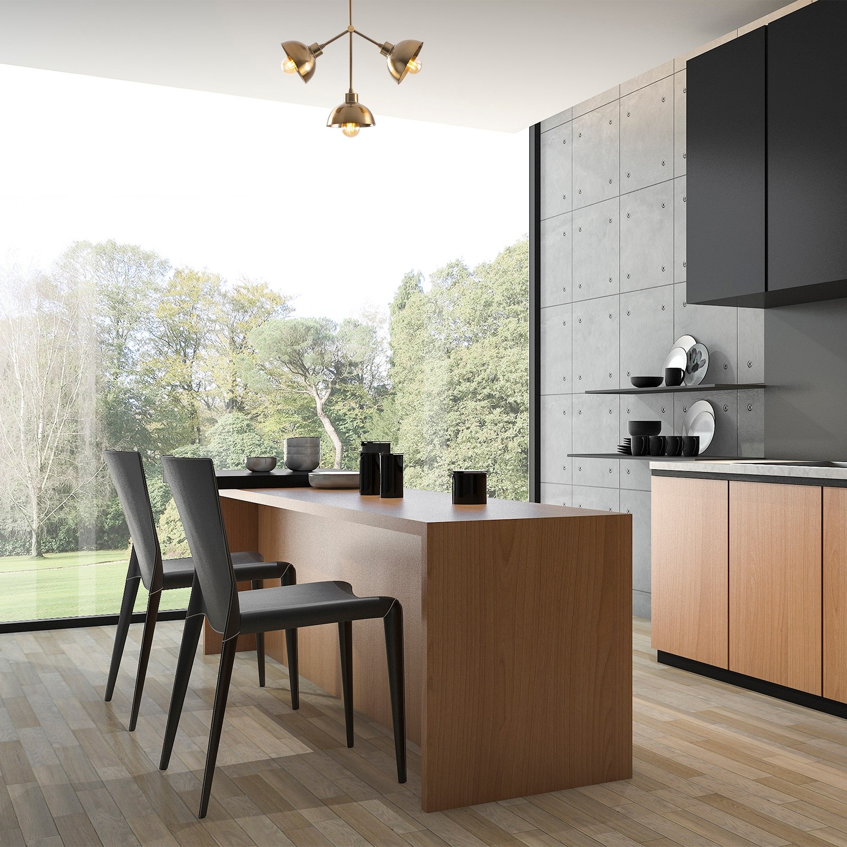 Opviq Luster Dram-1112, 47cm 46x15 cm, 3xE27, 40W, Zlatna