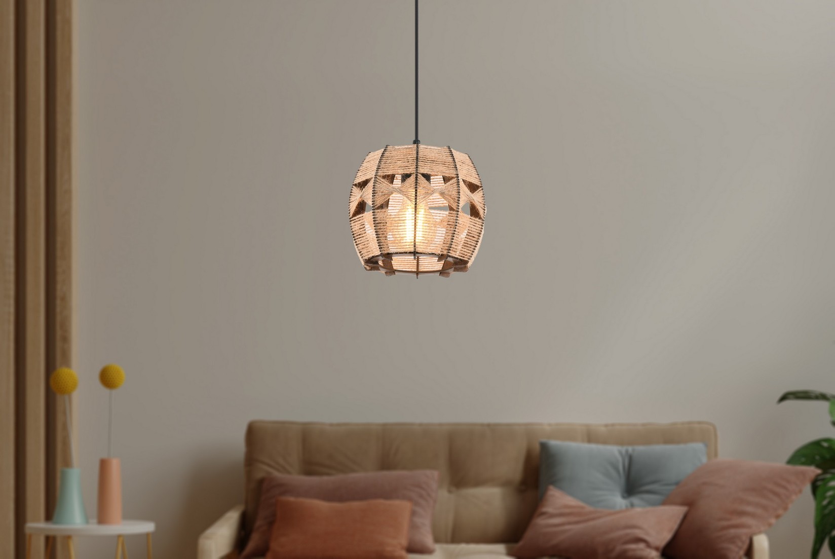 Opviq Luster Barril Juta, 60cm, E27