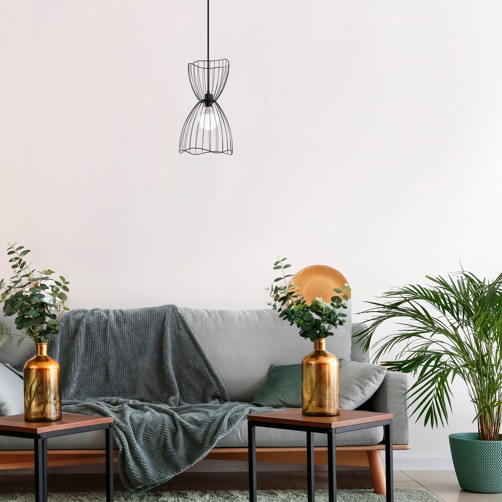 Opviq Luster Zeyno-6410, 60-140cm, E27, 25x25 cm, Crna