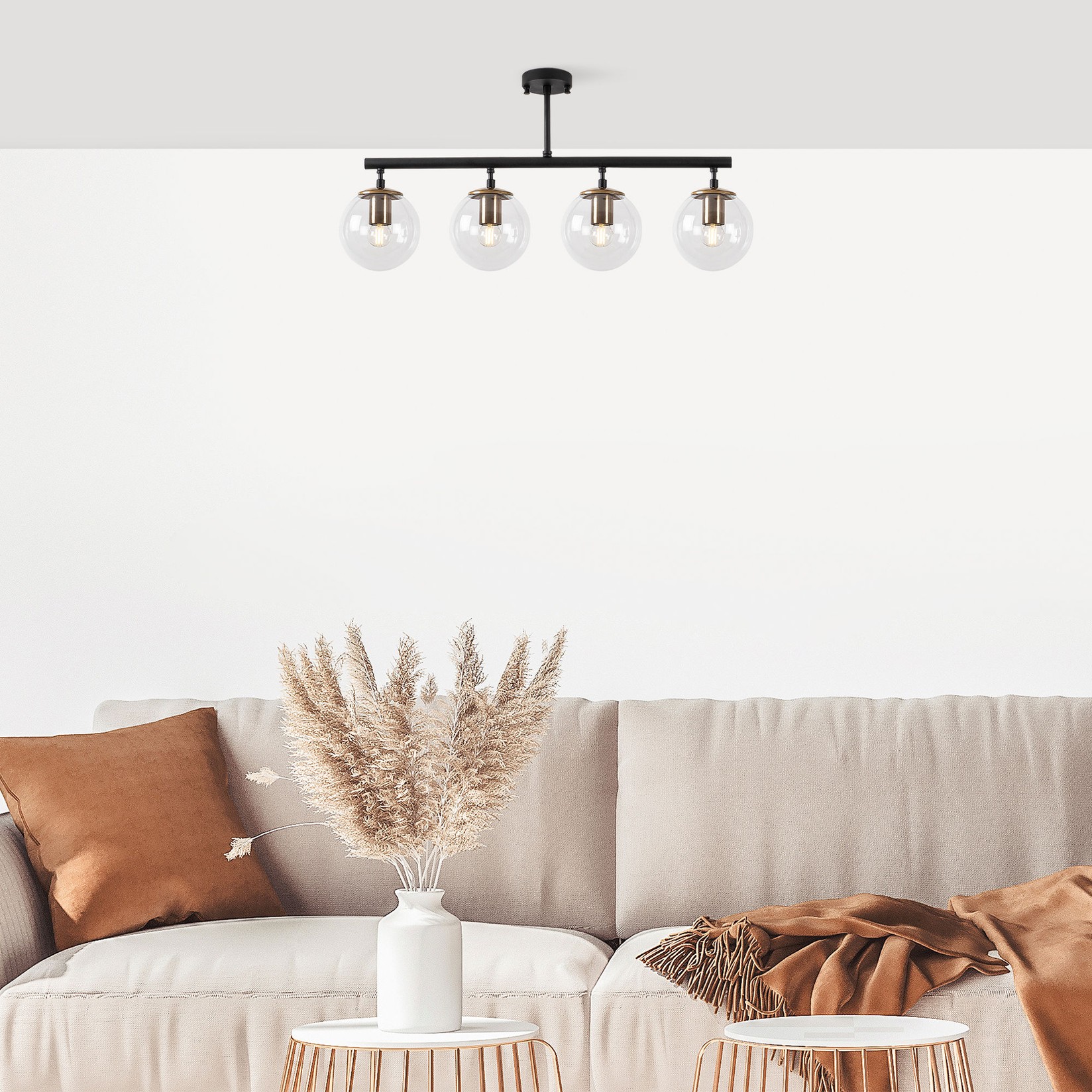 Opviq Luster Fazli-10431, 70x15x35 cm 4xE14, Transparent