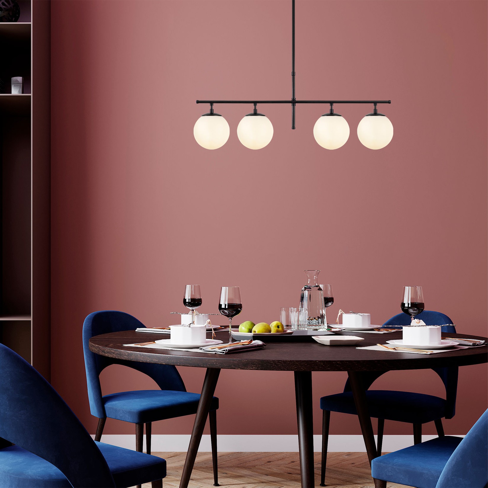 Opviq Luster Roe-10775, 4xE14, 81x15 cm