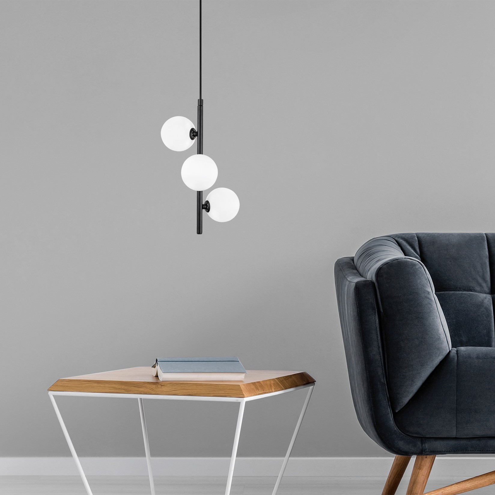 Opviq Luster Domino-11047, 36x36x46 cm, IP20, Crna