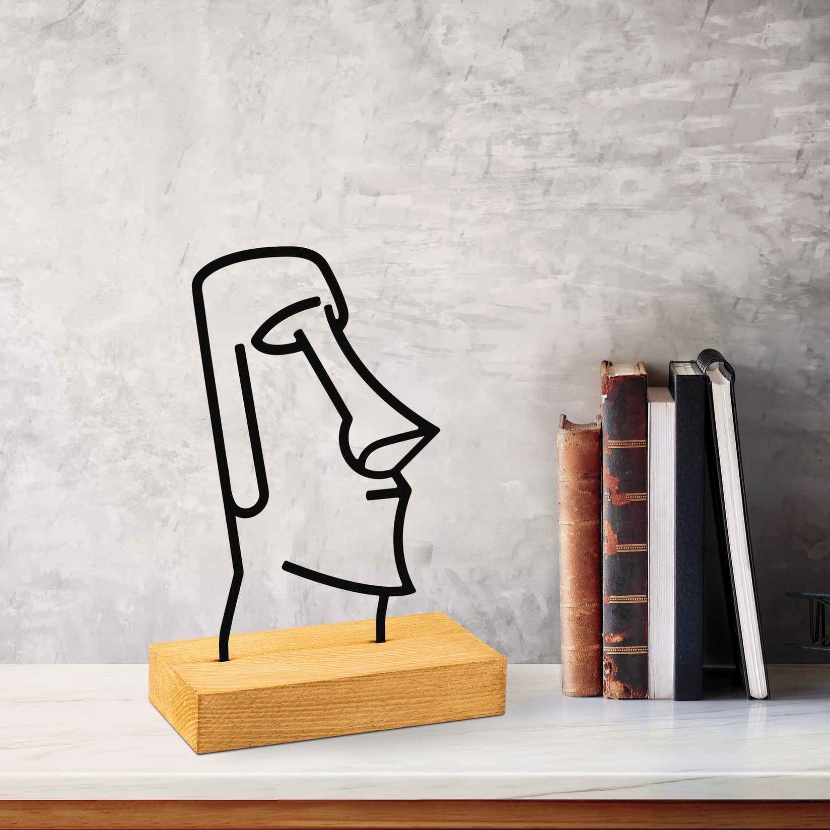 Aberto Design Moai ukrasna figura, 24x8x17 cm, crna