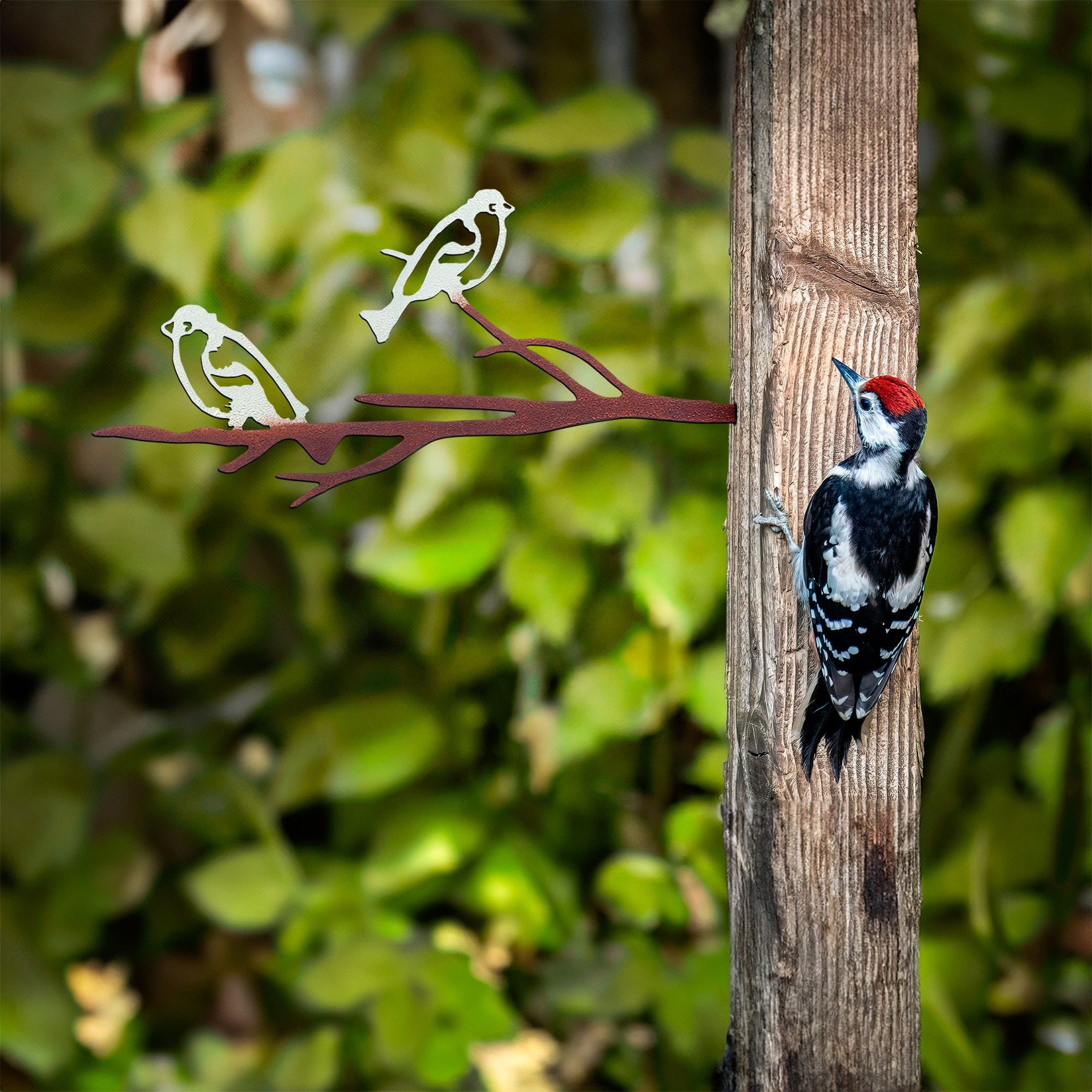 Aberto Design Dekorativna figura Ptica na grani 28, 20x45 cm, 1,5 mm, Bijela