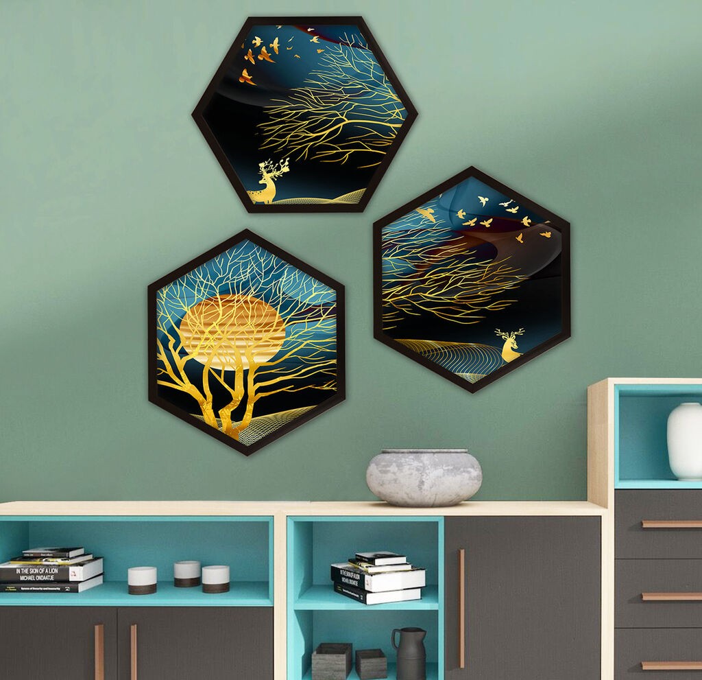 Wallity Uokvirena slika 6GEN1613489353, 35x35 cm, 3 dijela