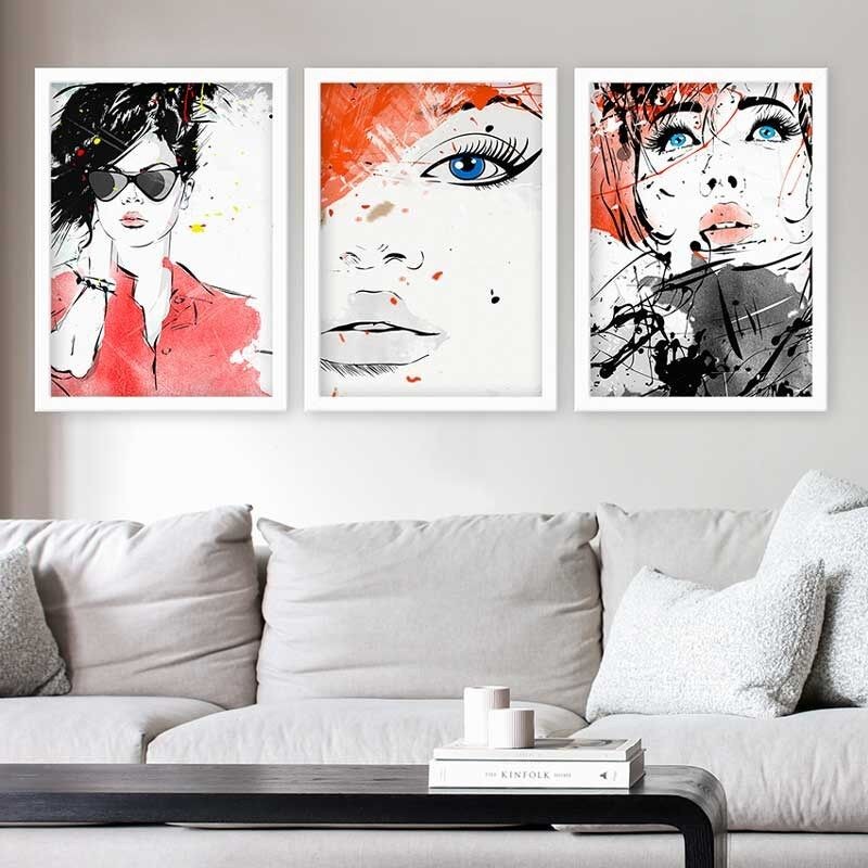 Wallity Uokvirena slika 3BC_2848730_5575, 55x75 cm, 3 dijela