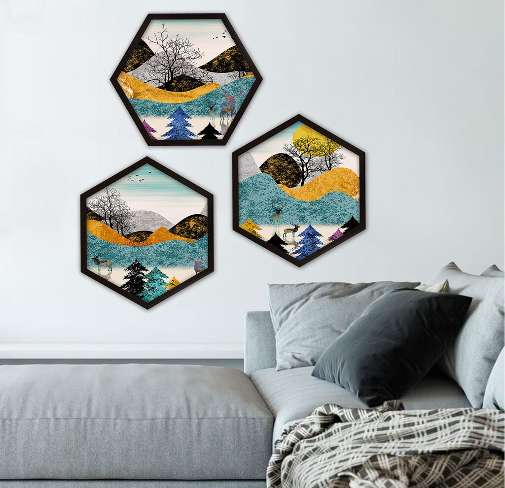 Wallity Uokvirena slika 6GEN1622974432, 35x35 cm, 3 dijela