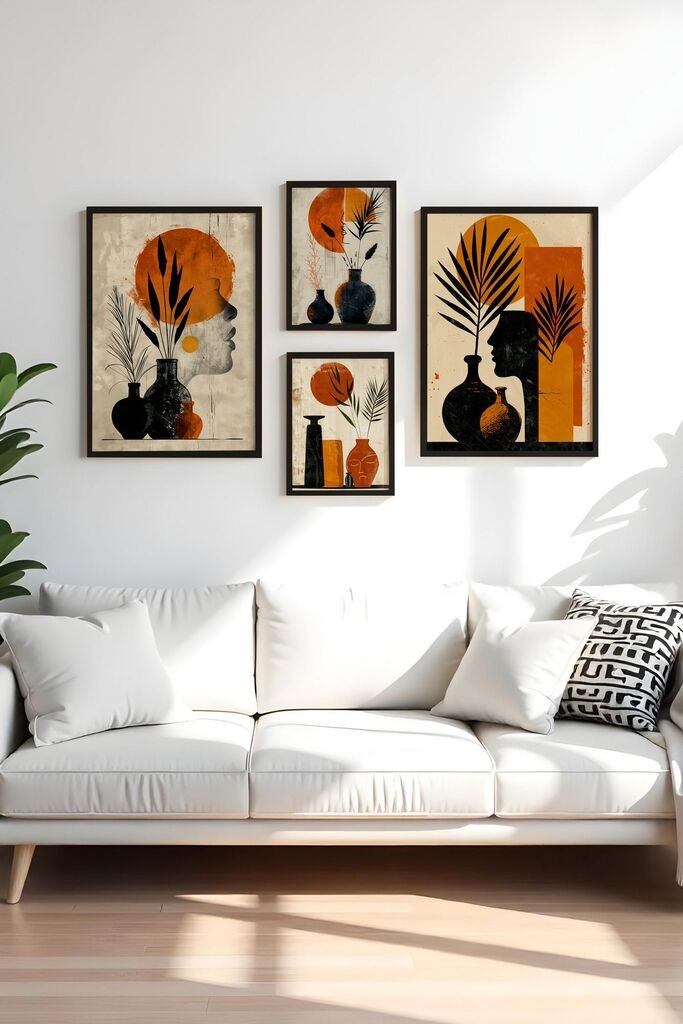 Wallity Uokvirena slika Huhu445-S, 4 dijela