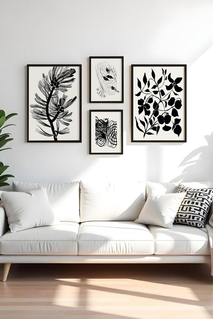 Wallity Uokvirena slika Huhu446-S, 4 dijela