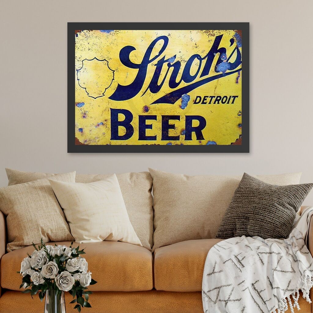 Uramljena slika Wallity Detroit Beer, 40x55 cm