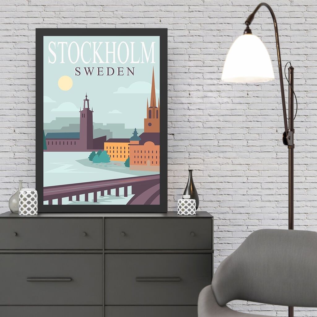 Wallity Uokvirena slika Stockholm, 55x75 cm