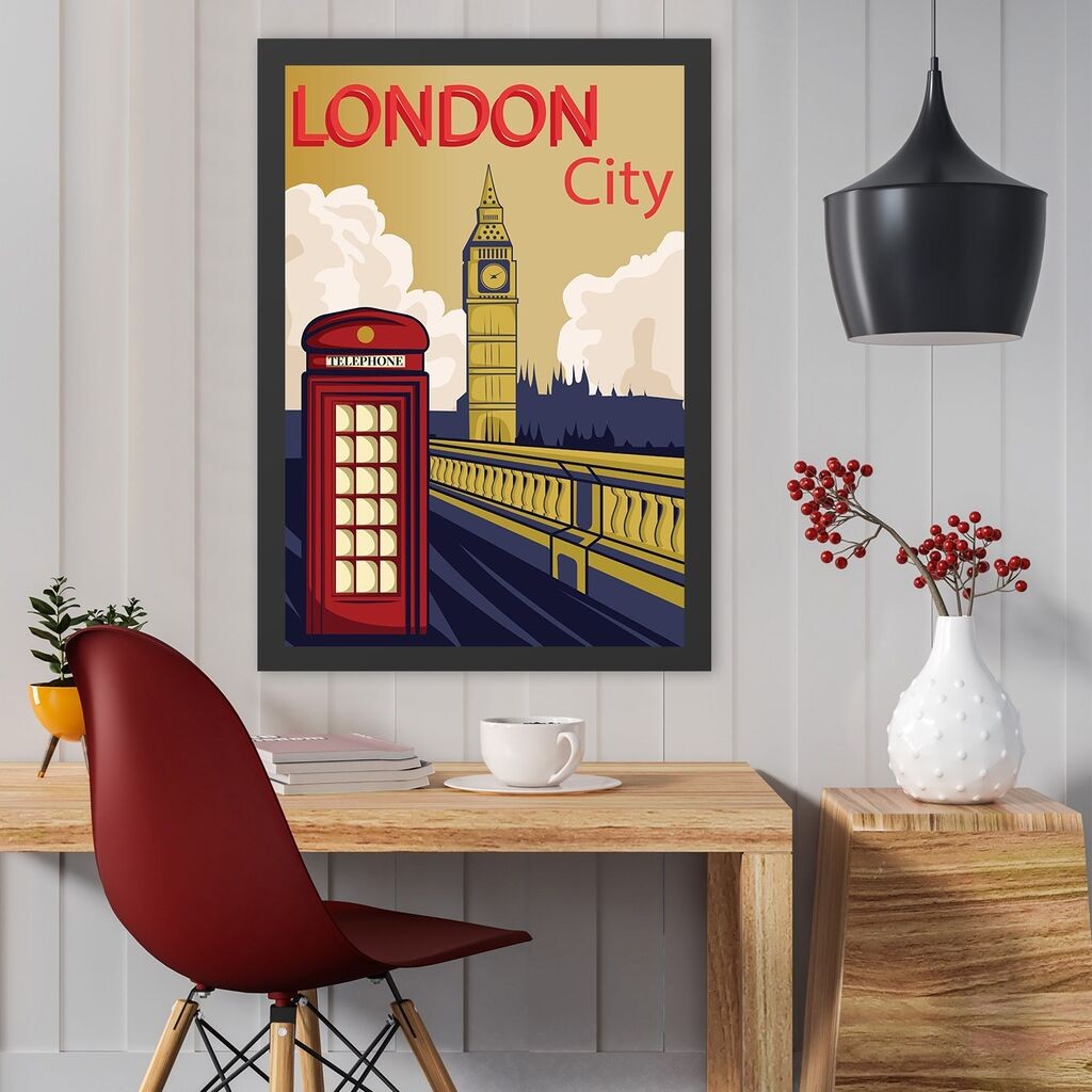 Wallity Uokvirena slika London City, 35x45 cm