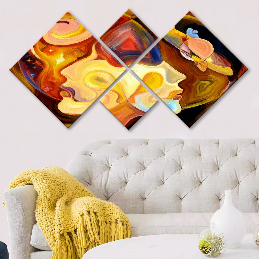 Wallity slika 4MDF1069277036, 60x115 cm, 4 dijela