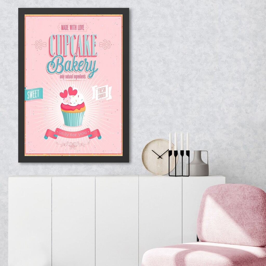 Uramljena slika Wallity Cupcake Bakery, 35x45 cm