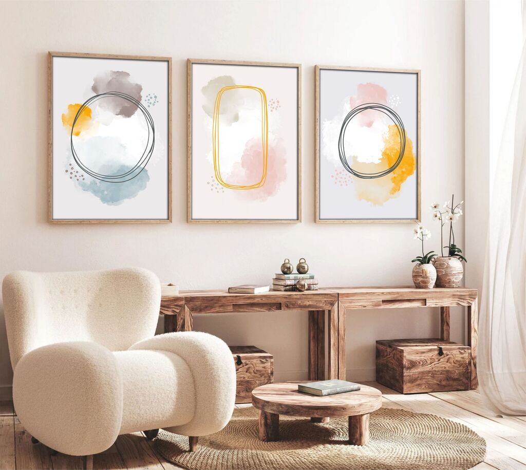 Wallity Uokvirena slika Huhu125, 35x50 cm, 3 dijela