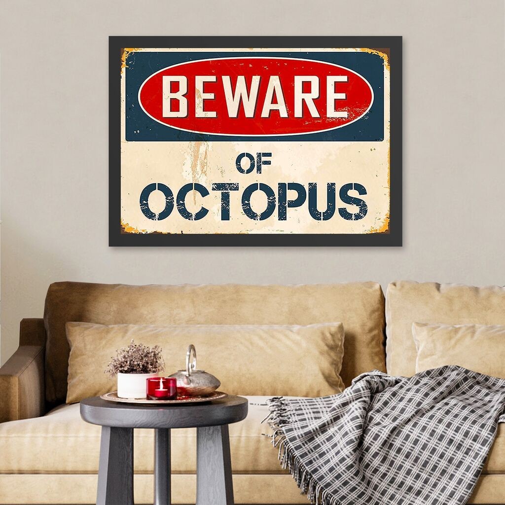 Uramljena slika hobotnice Wallity, 55x75 cm