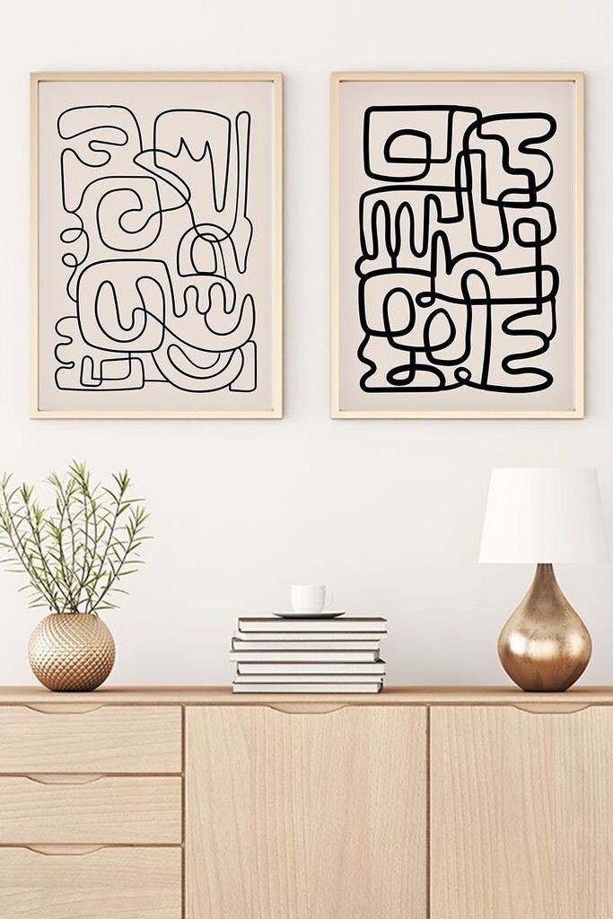 Wallity Uokvirena slika Huhu184, 35x50 cm, 2 dijela