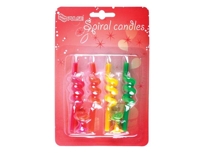 Pulse Svećice Spiral Fluo, 4 komada, Šarene